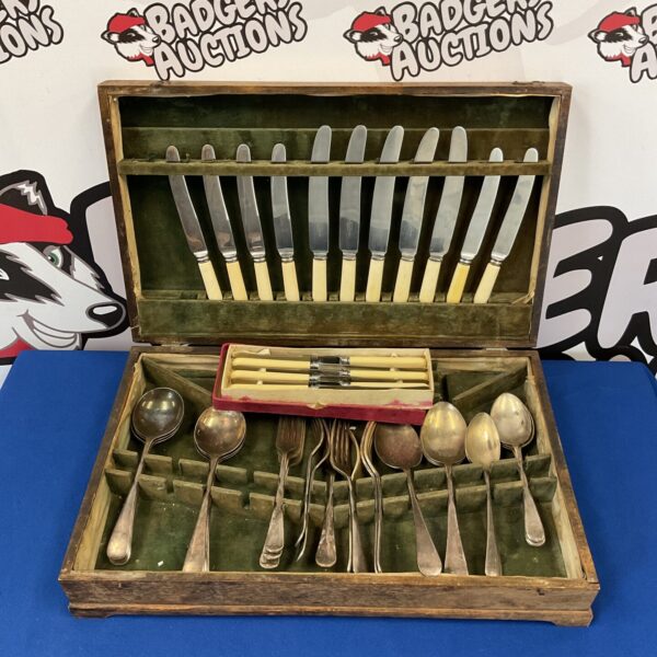 Gregory bros bone handled silver plate cutlery set
