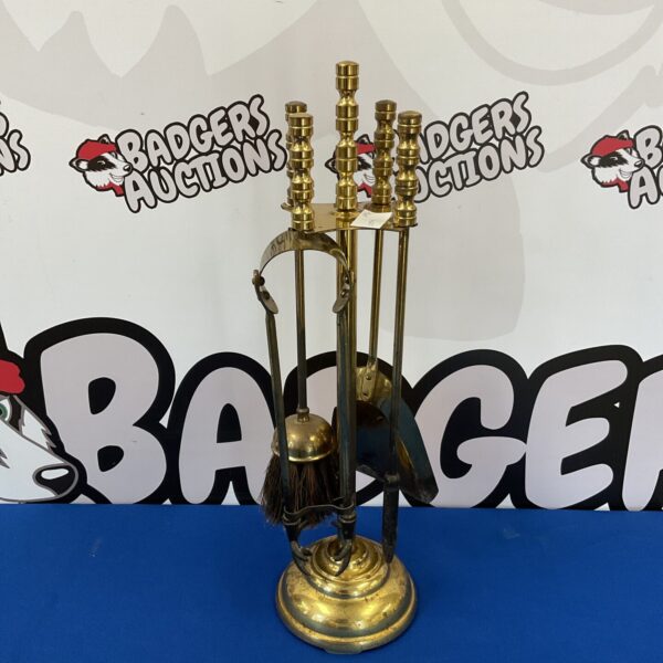 Brass fireplace companion set