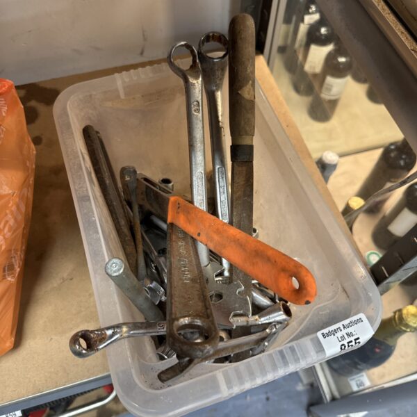Small tub of assorted tools