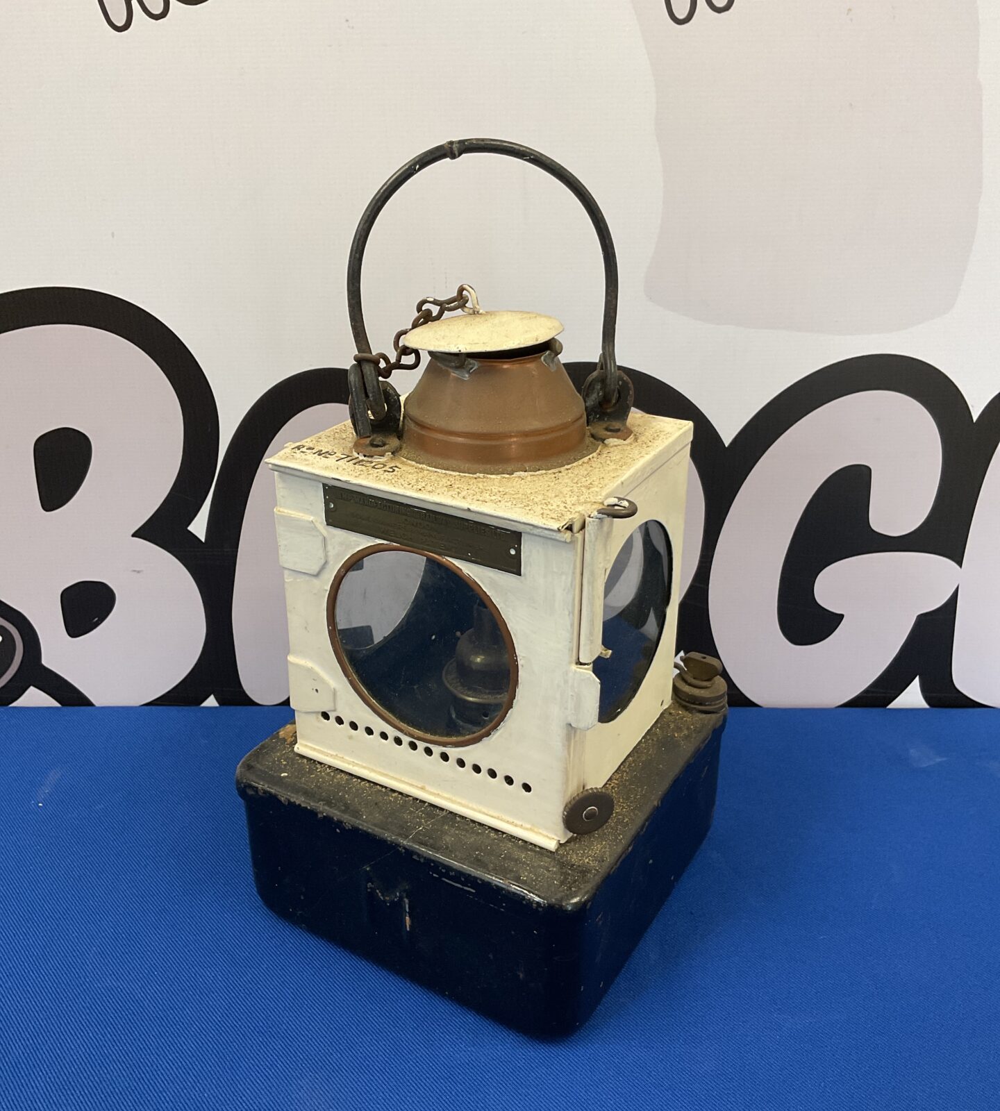 Vintage British rail signaling lamp