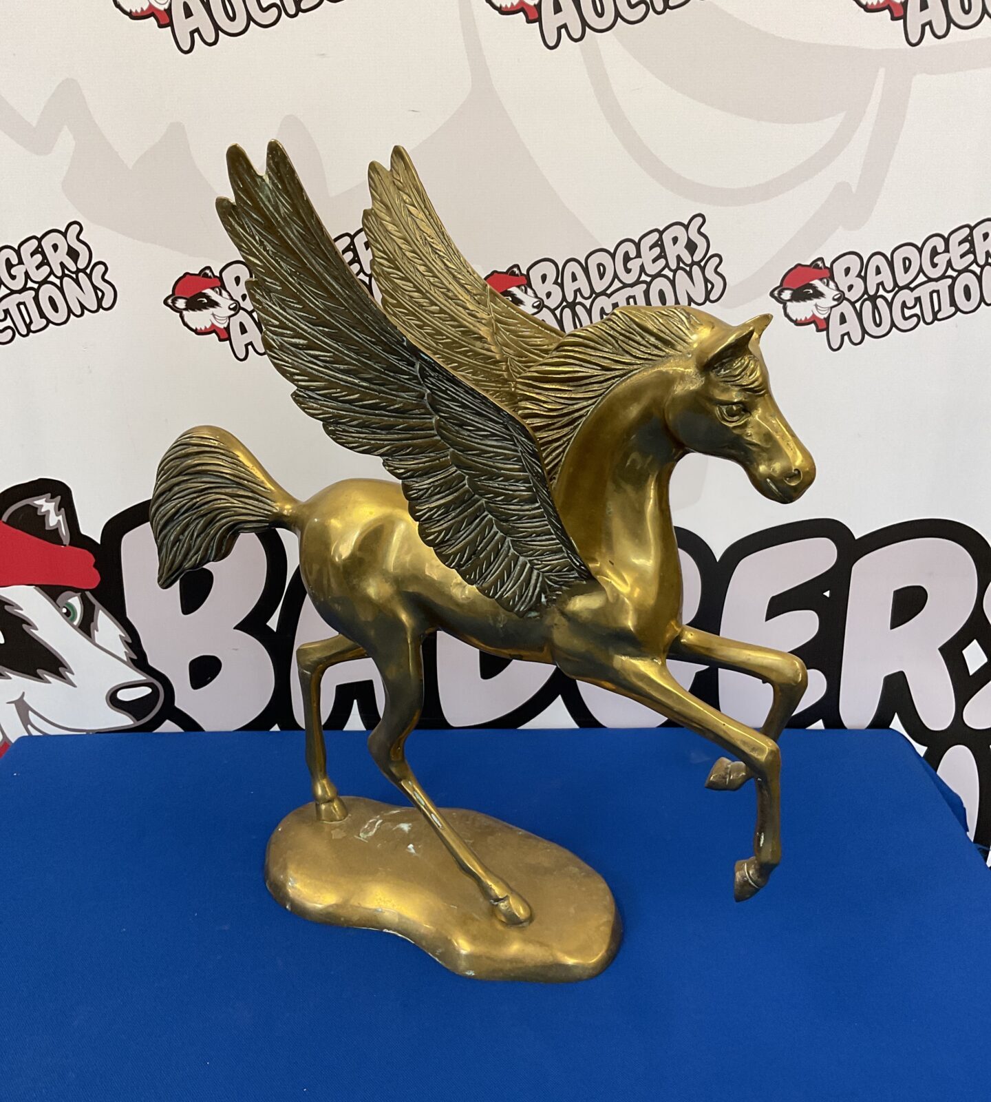 Large brass pegasus sculpture
