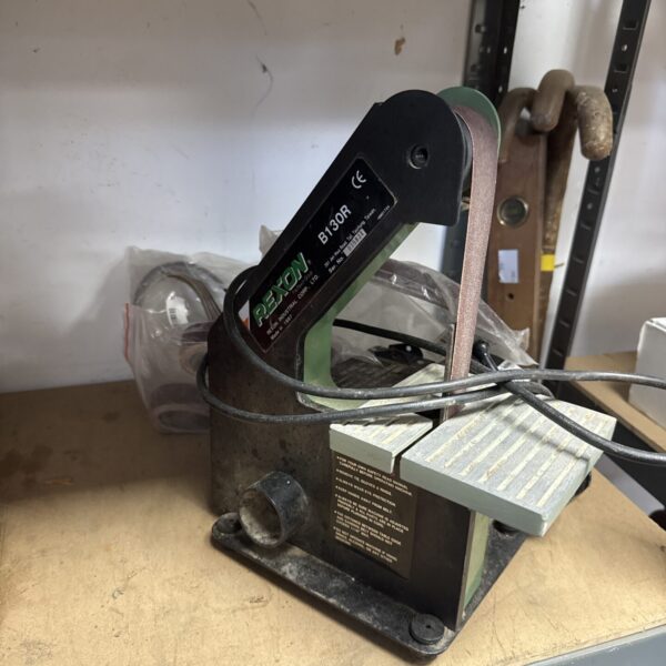 Vintage Rexon B130R belt sander, industrial power tool for woodworking.