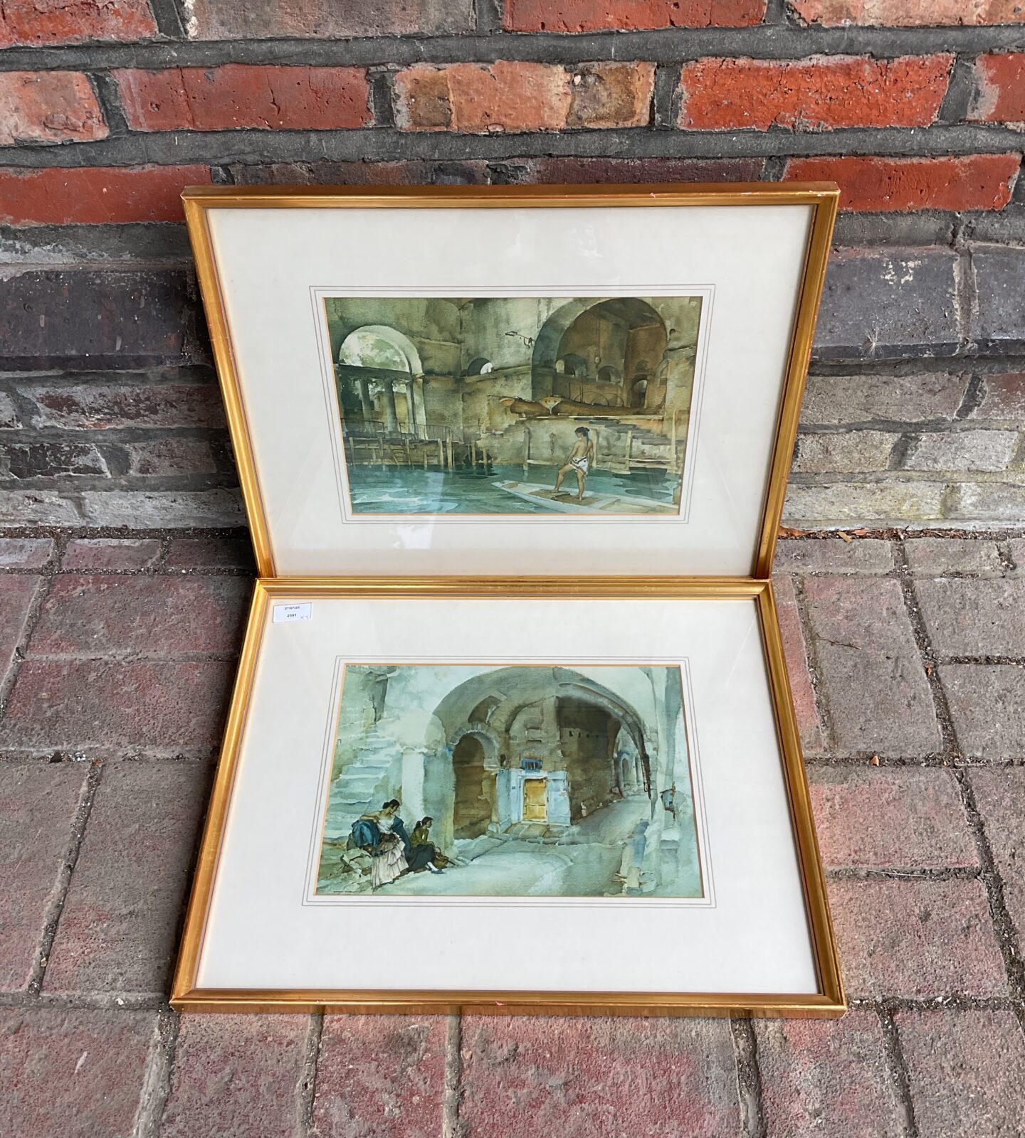 Pair of william russell flint gilt framed prints