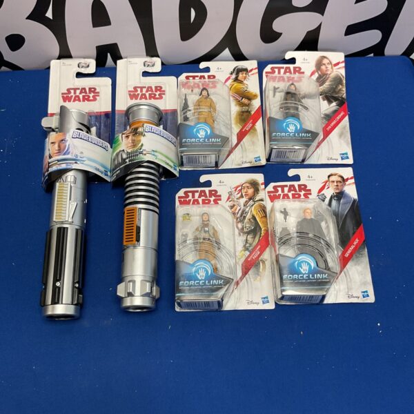 Selection of Disney Hasbro Star Wars Figures And Lightsabers