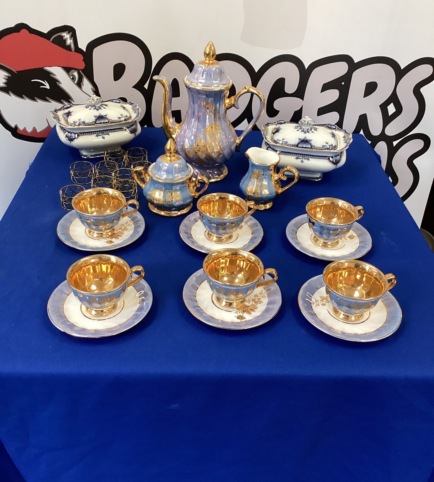 Vintage Bavaria 24k Porcelain Tea set with other items