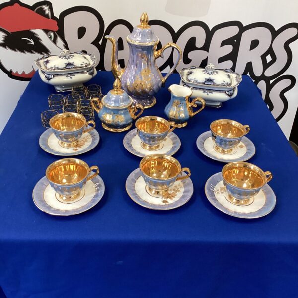 Vintage Bavaria 24k Porcelain Tea set with other items