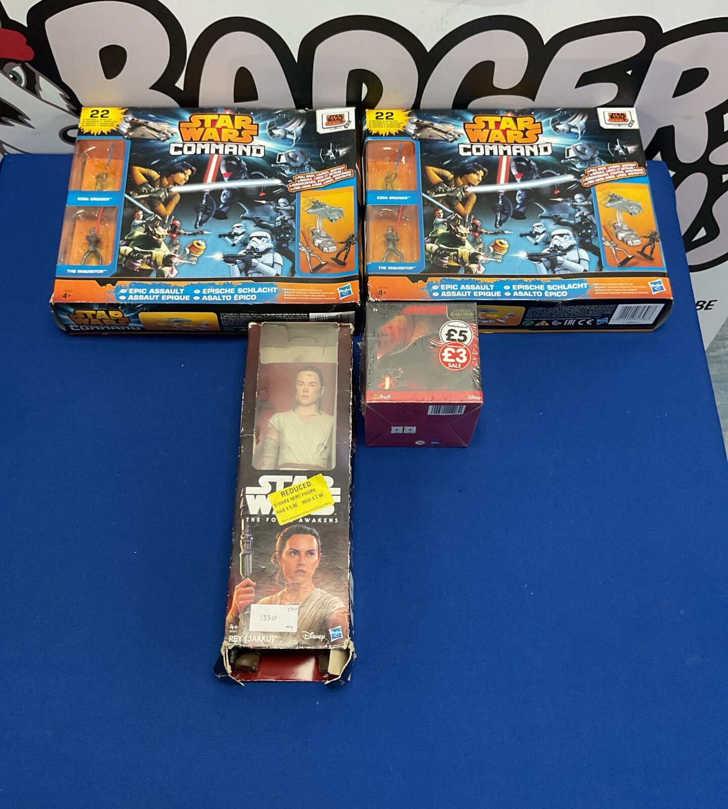 Selection of disney star wars boxed toys inc rey action figure, epic assault playset and 362 pcs nano puzzle