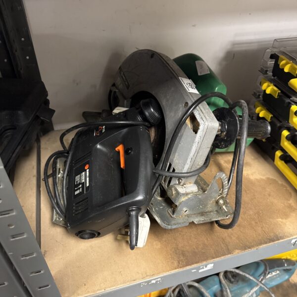 Large hitachi circular saw with black & decker jigsaw