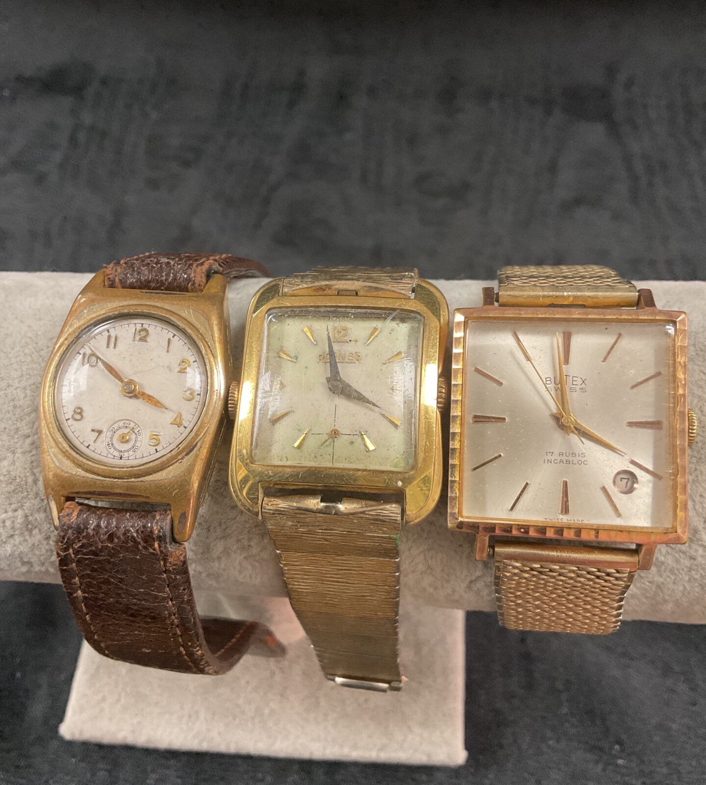 vintage Butex, Rotary and Roma mechanical movement  wristwatches working