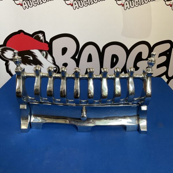 Chrome fireplace grill front