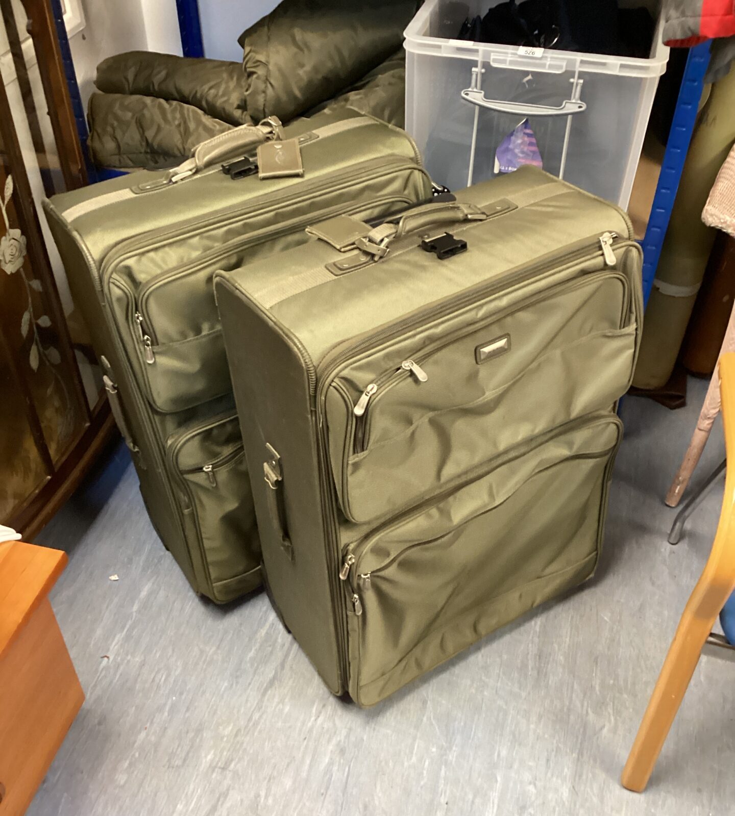 Two large destination suitcases