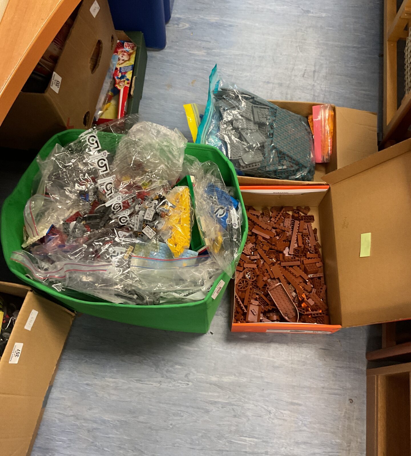Three boxes of mixed lego
