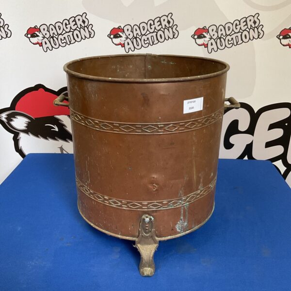 Vintage copper coal log bin