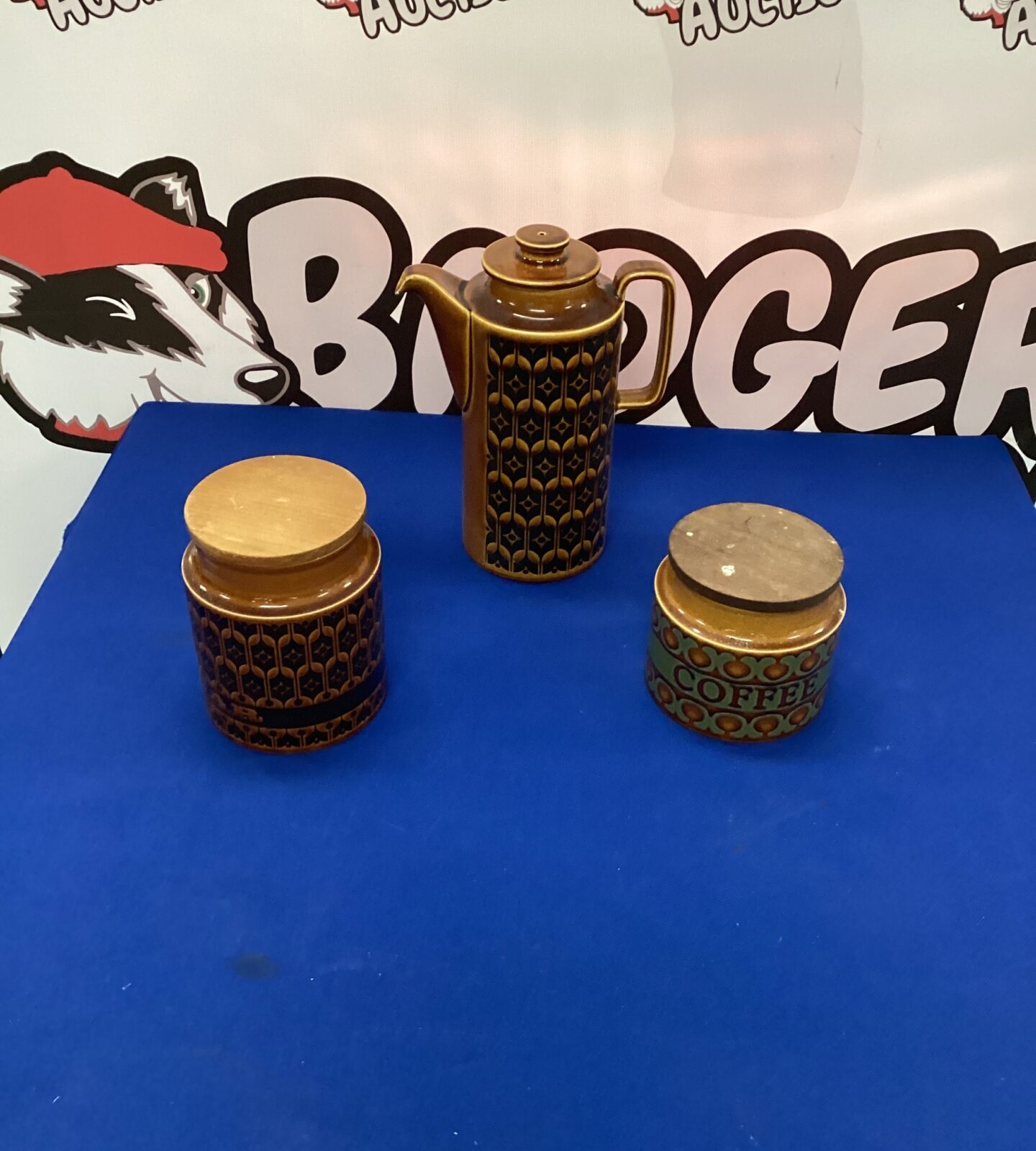 Two Hornsea Pottery Storage Containers and Coffee Pot