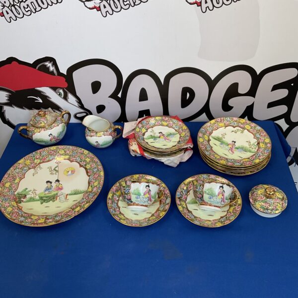 Chinese porcelain plates, cups & saucers