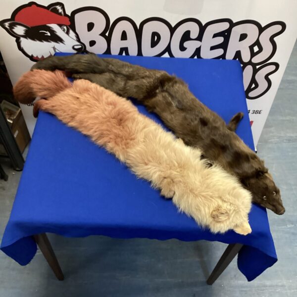 two vintage fur stoles