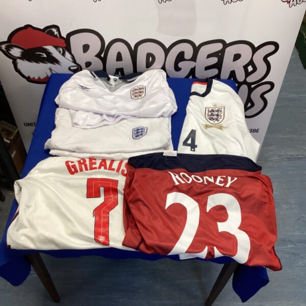 bundle of england football shirts