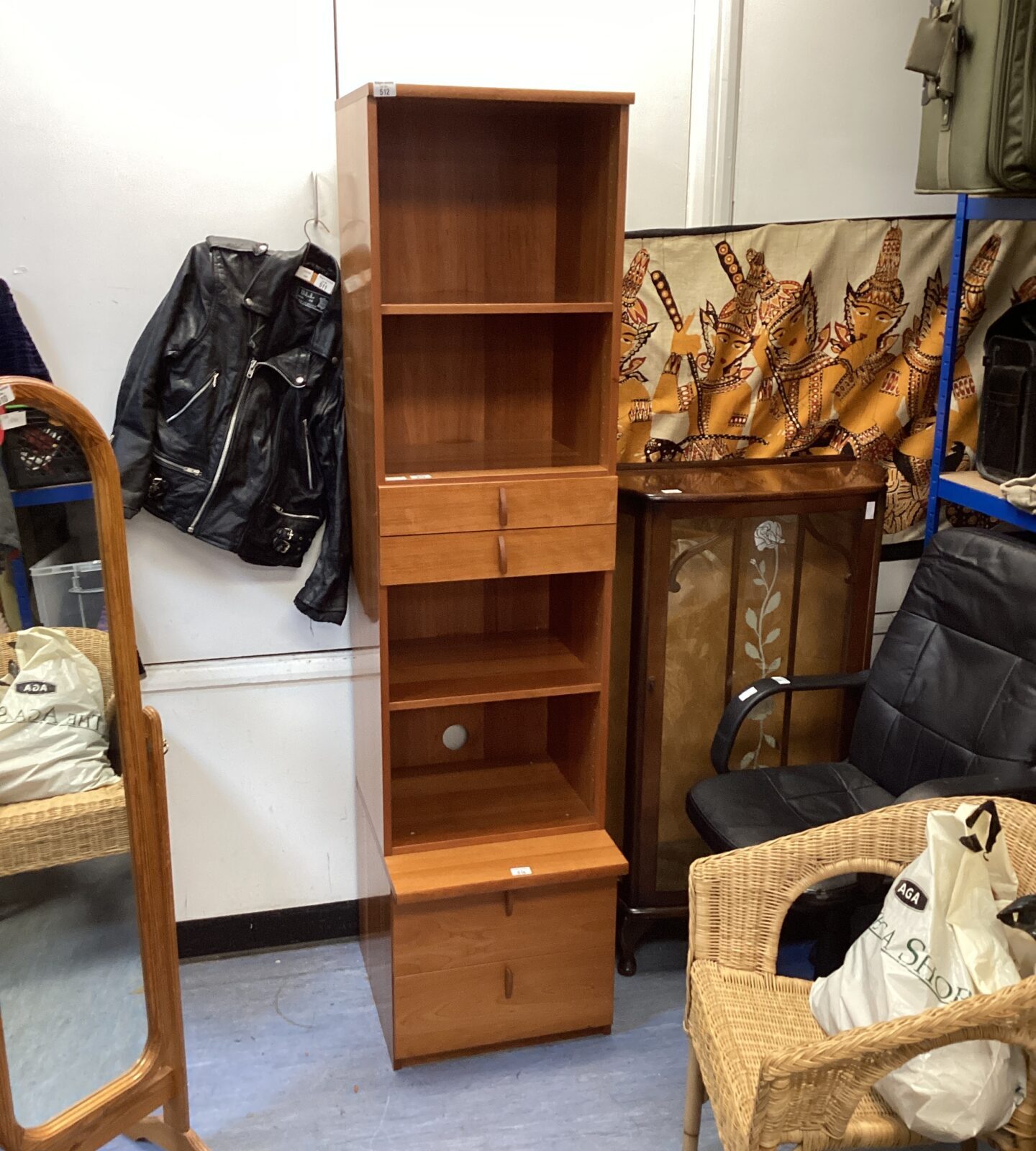 Tall bookcase unit H 75” x W 19” x D 16”