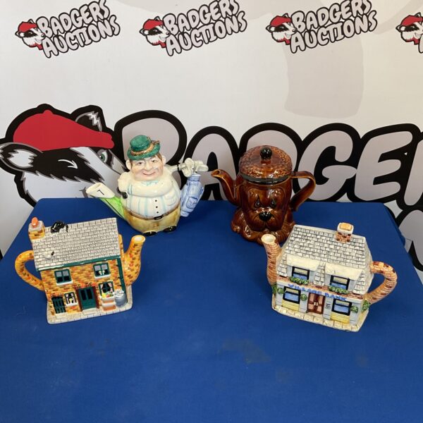 Four novelty collectable teapots