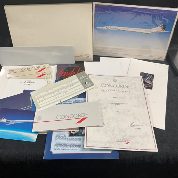 concorde souvenir Folder With certificates tags Tickets ect