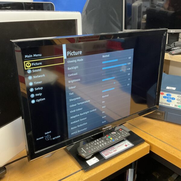 Panasonic 24” hd led tv working with remote