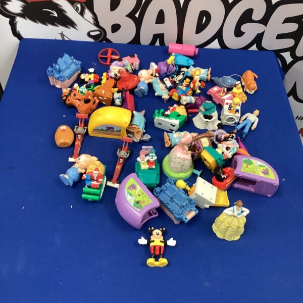Box of mixed McDonalds wind up toys inc Loony Tunes  characters