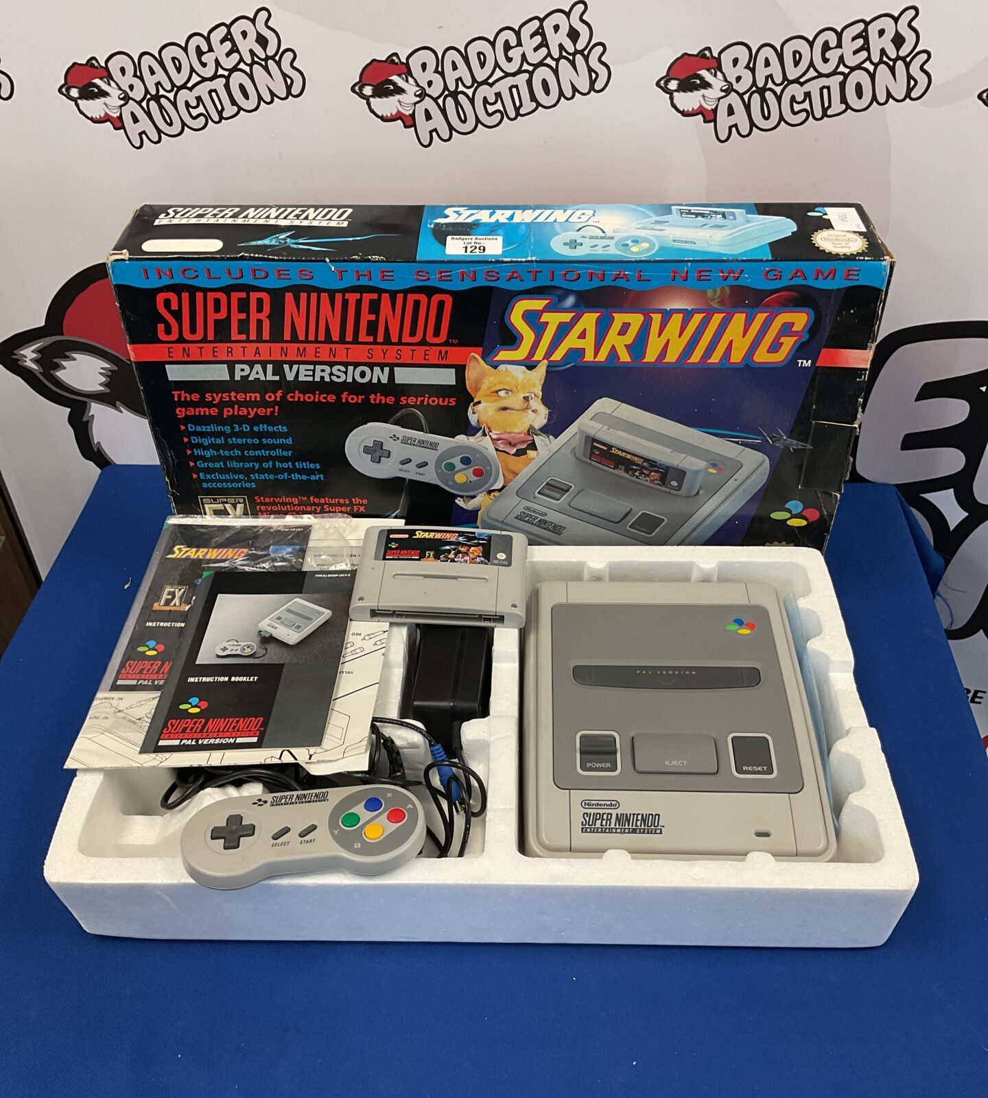 Boxed Super Nintendo starwing edition console