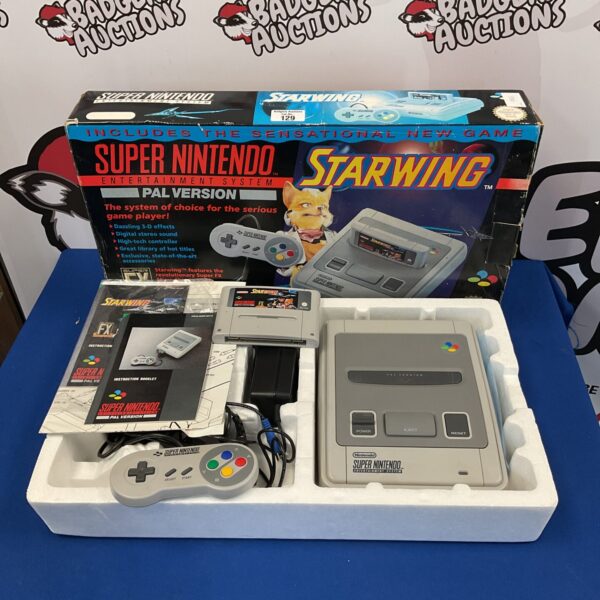 Boxed Super Nintendo starwing edition console