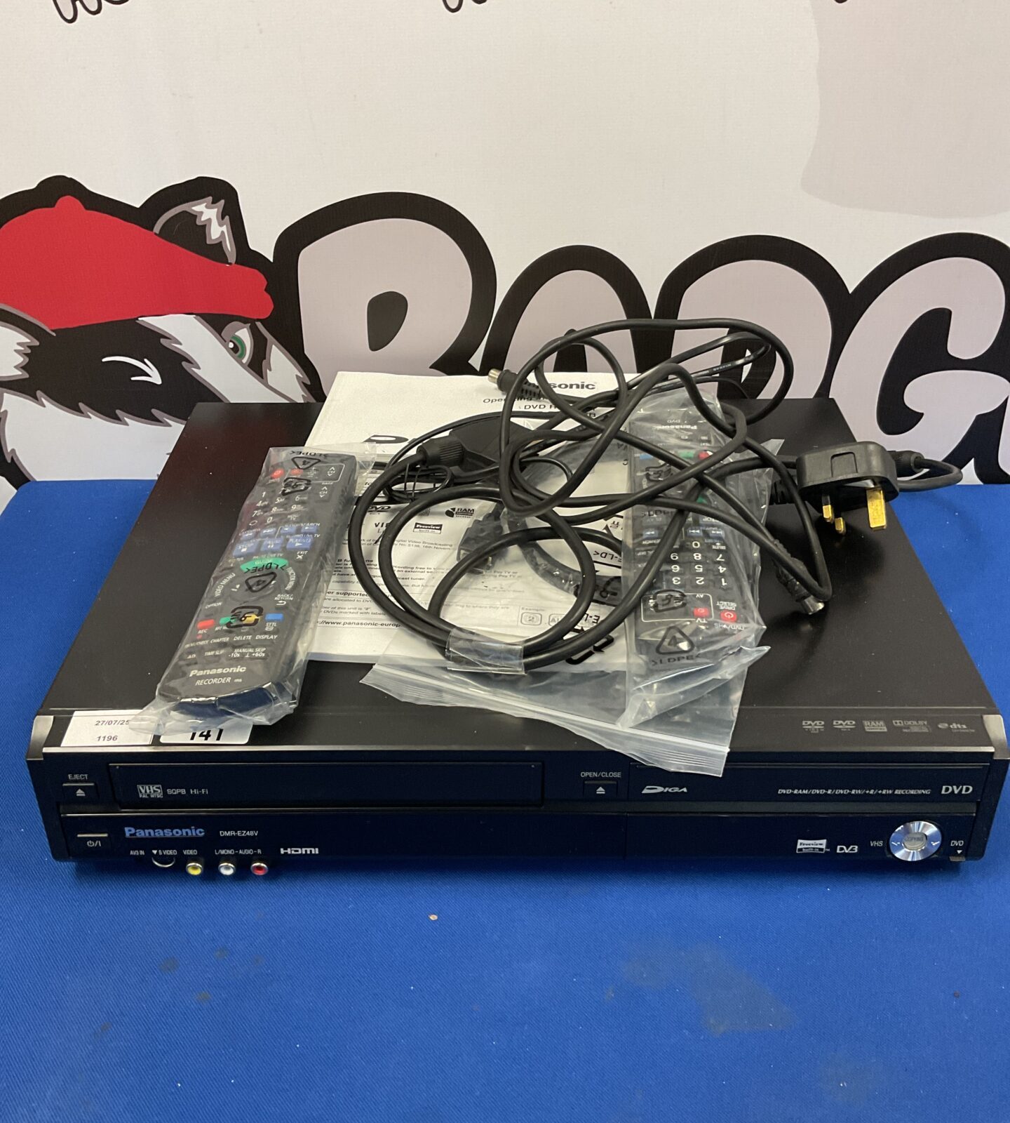 Panasonic dmr-ez48v dvd vhs combo recorder with remote