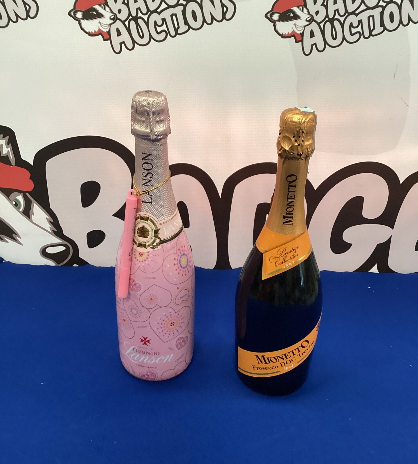 One bottle of Lanson Champagne and Mionetto Prosecco