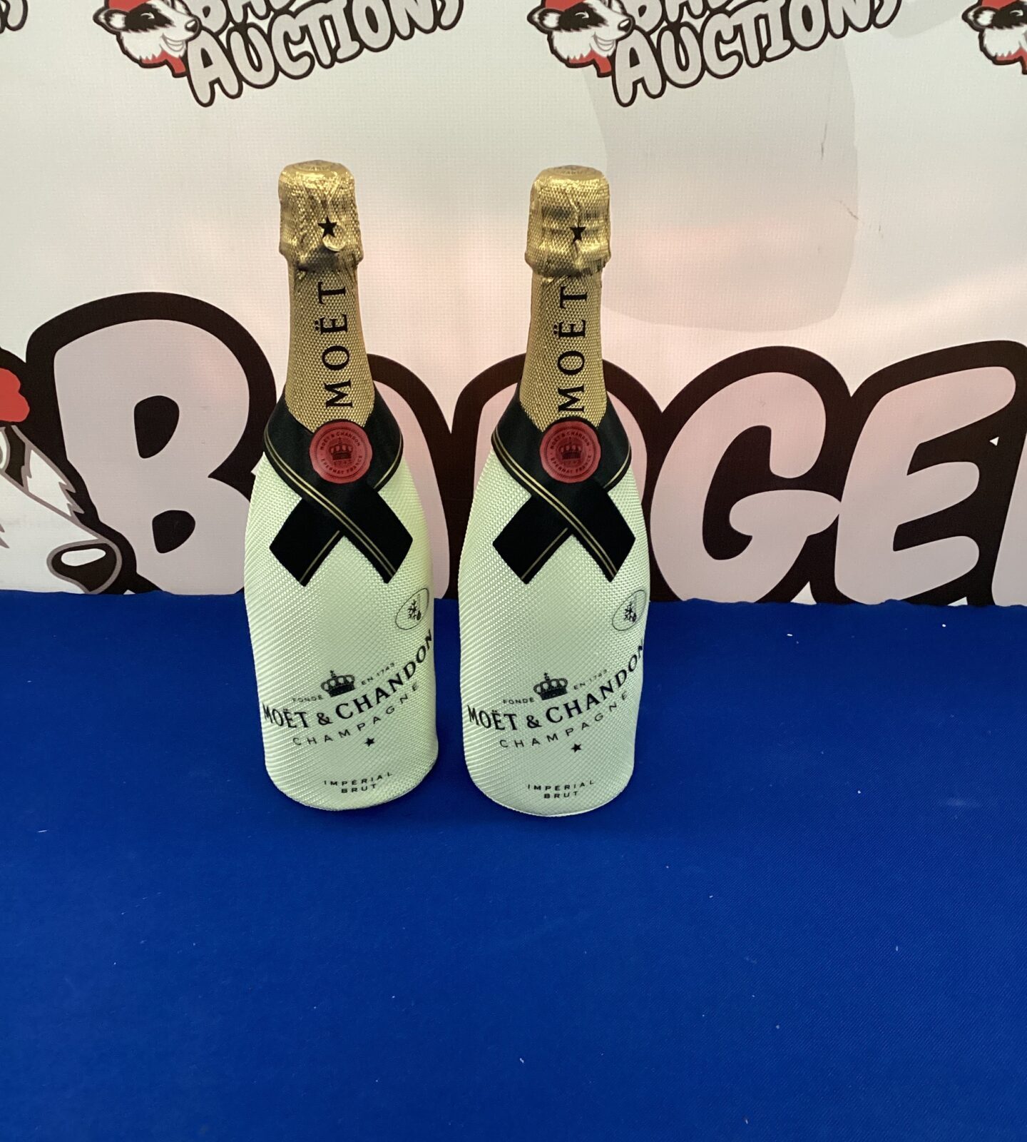 Two Bottles of Moet & Chandon Champagne with cooler jackets