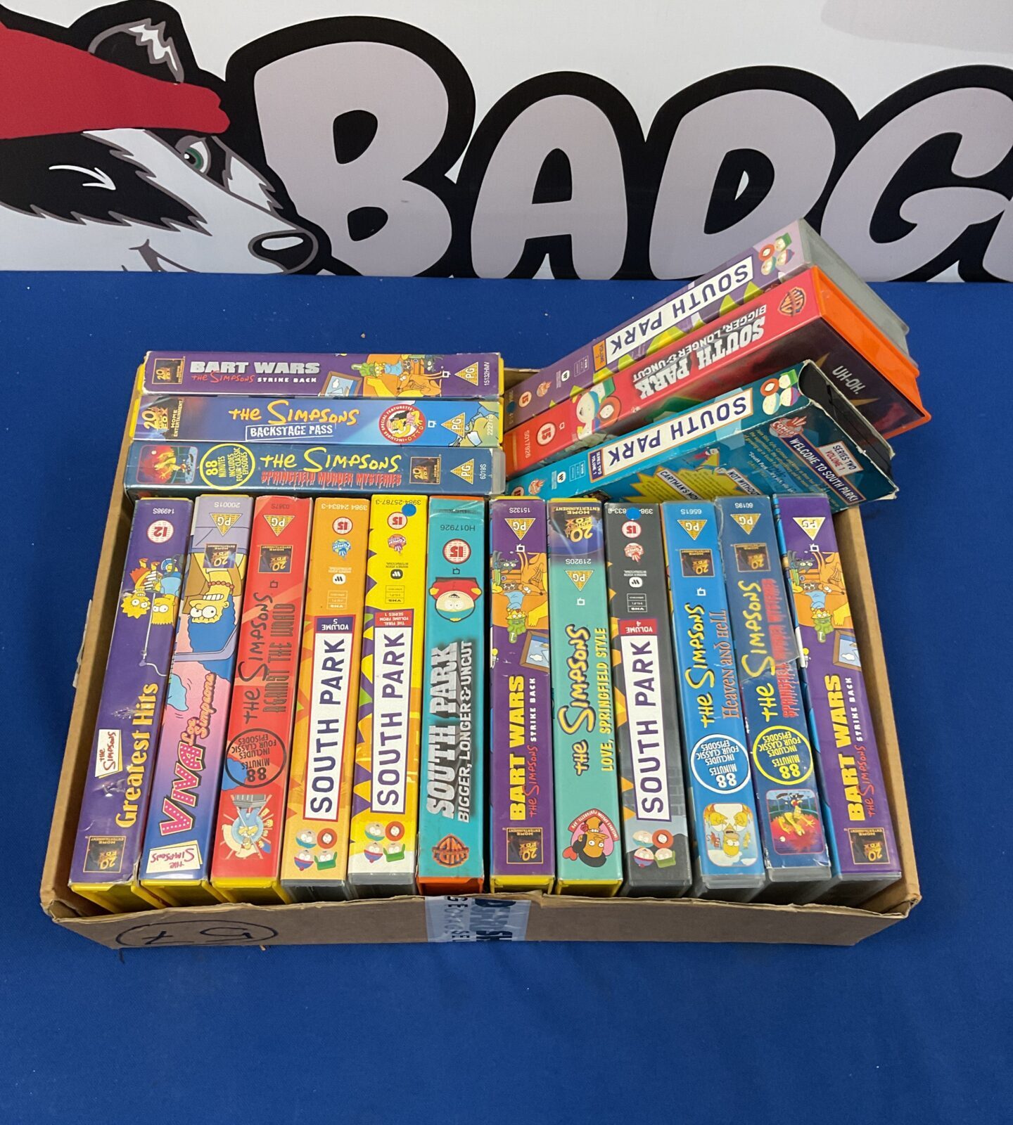 Collection of south park & the simpsons vhs cassettes