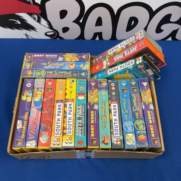 Collection of south park & the simpsons vhs cassettes