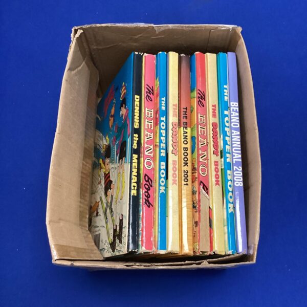 Box of beano, dandy & dennis the menace annuals