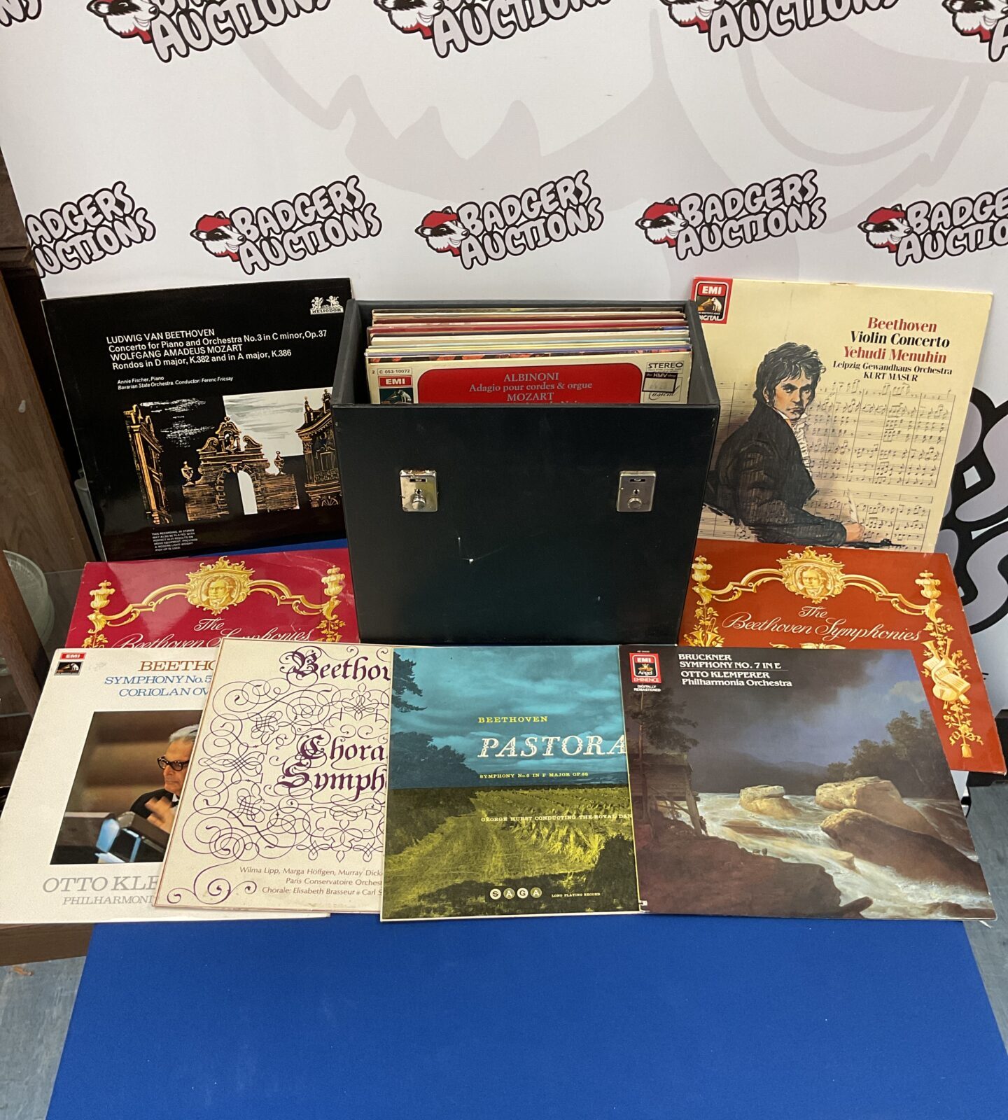 Case of classical 12” vinyl records