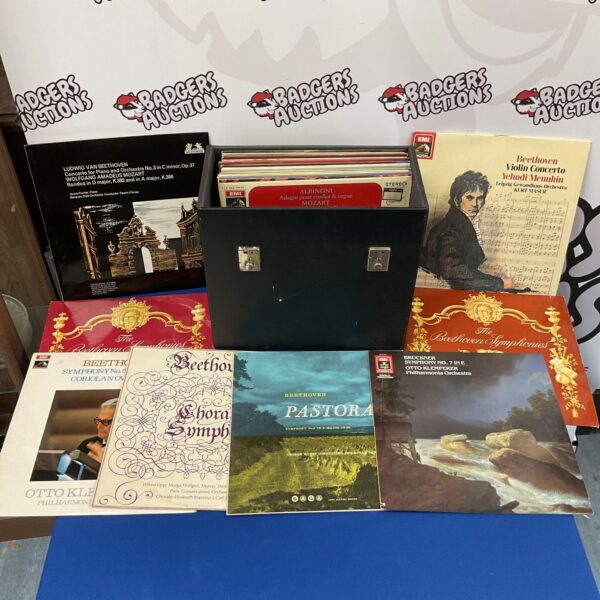 Case of classical 12” vinyl records
