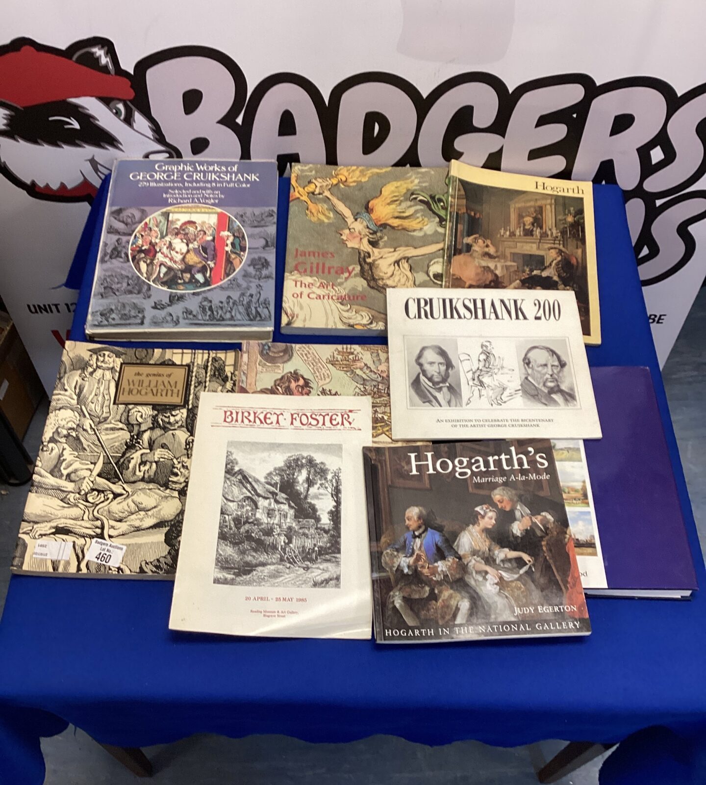 Quantity of art books inc the genius of william hogarth, james gillary the art of caricatures & graphic works of george cruikshank
