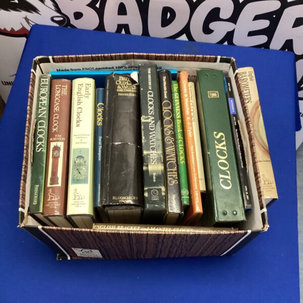 Box of books on clocks & barometers