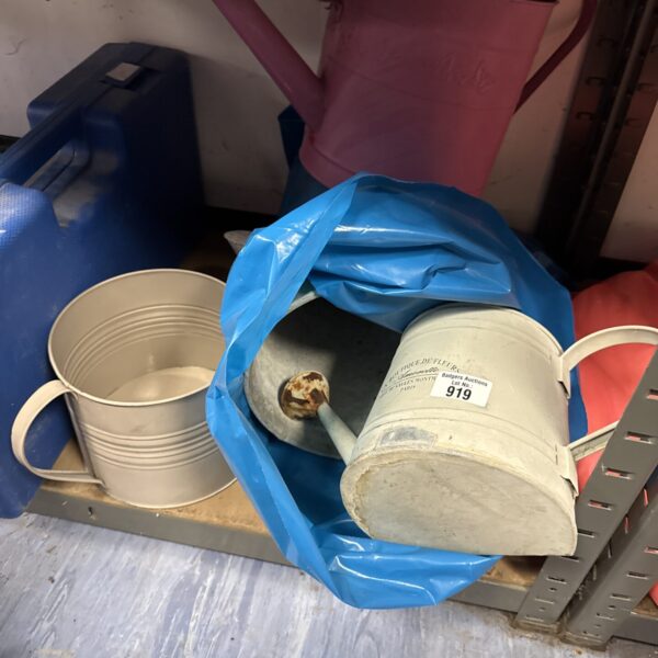 Selection of decorative garden water cans