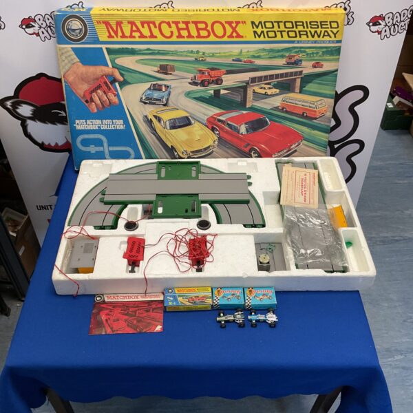 Vintage Boxed Matchbox Motorised Motorway M-2 Track Set With Penny Diecast Models
