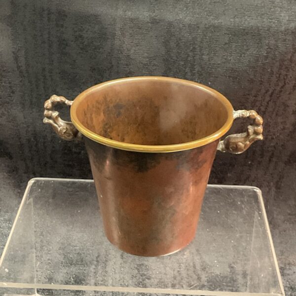 Small 3” Copper vase with fish handles