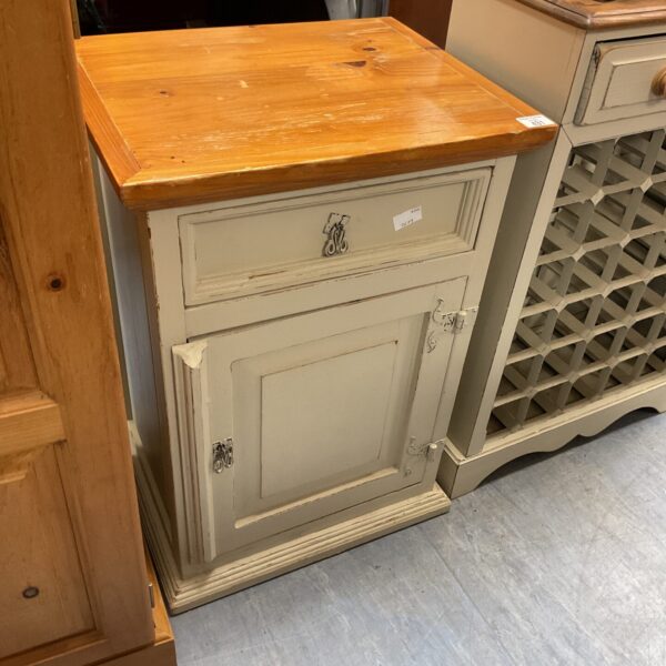 Chunky pine shabby shic bedside cabinet