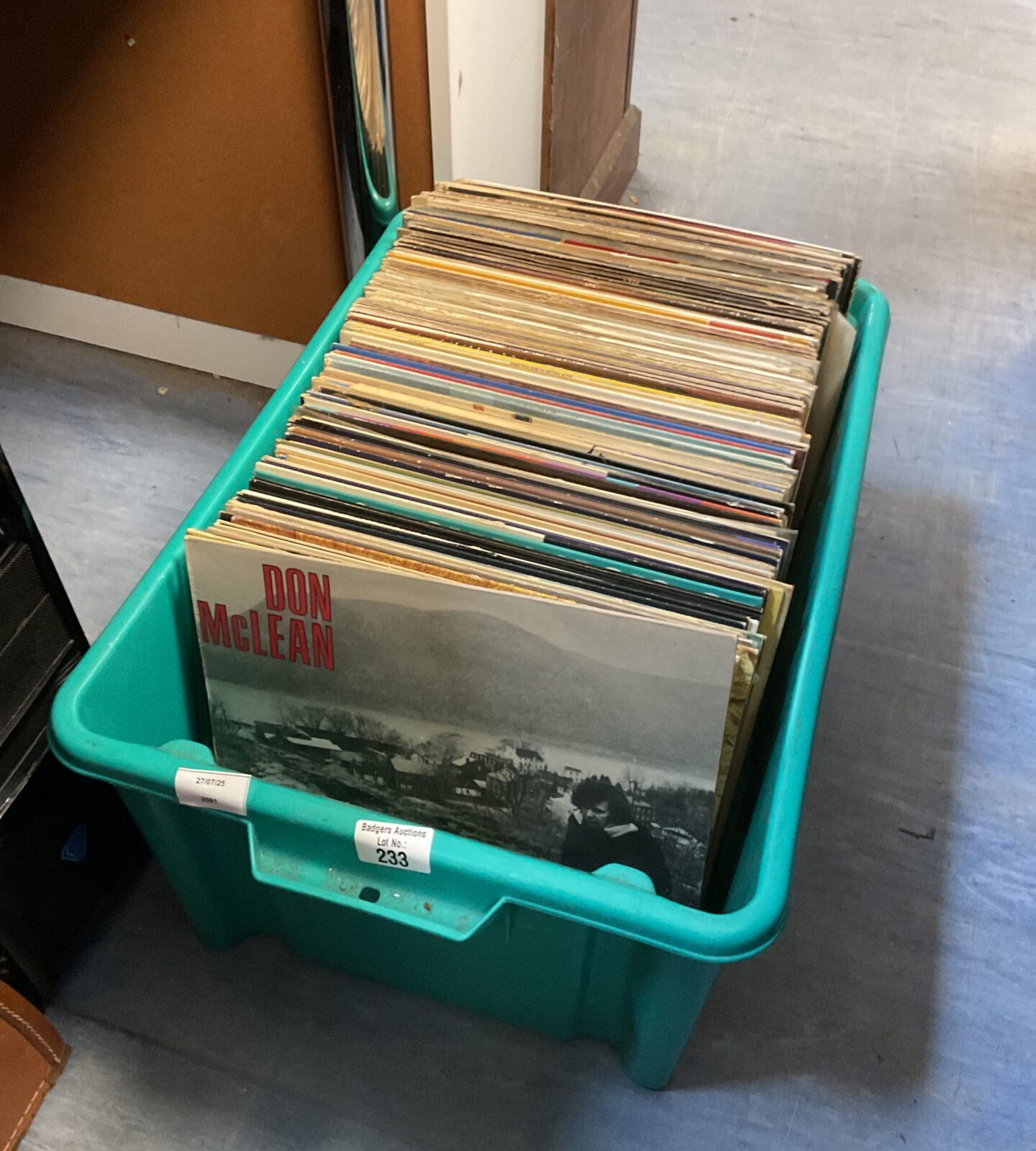 Large box of 12” vinyl records