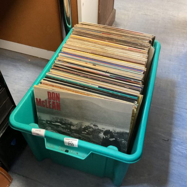 Large box of 12” vinyl records