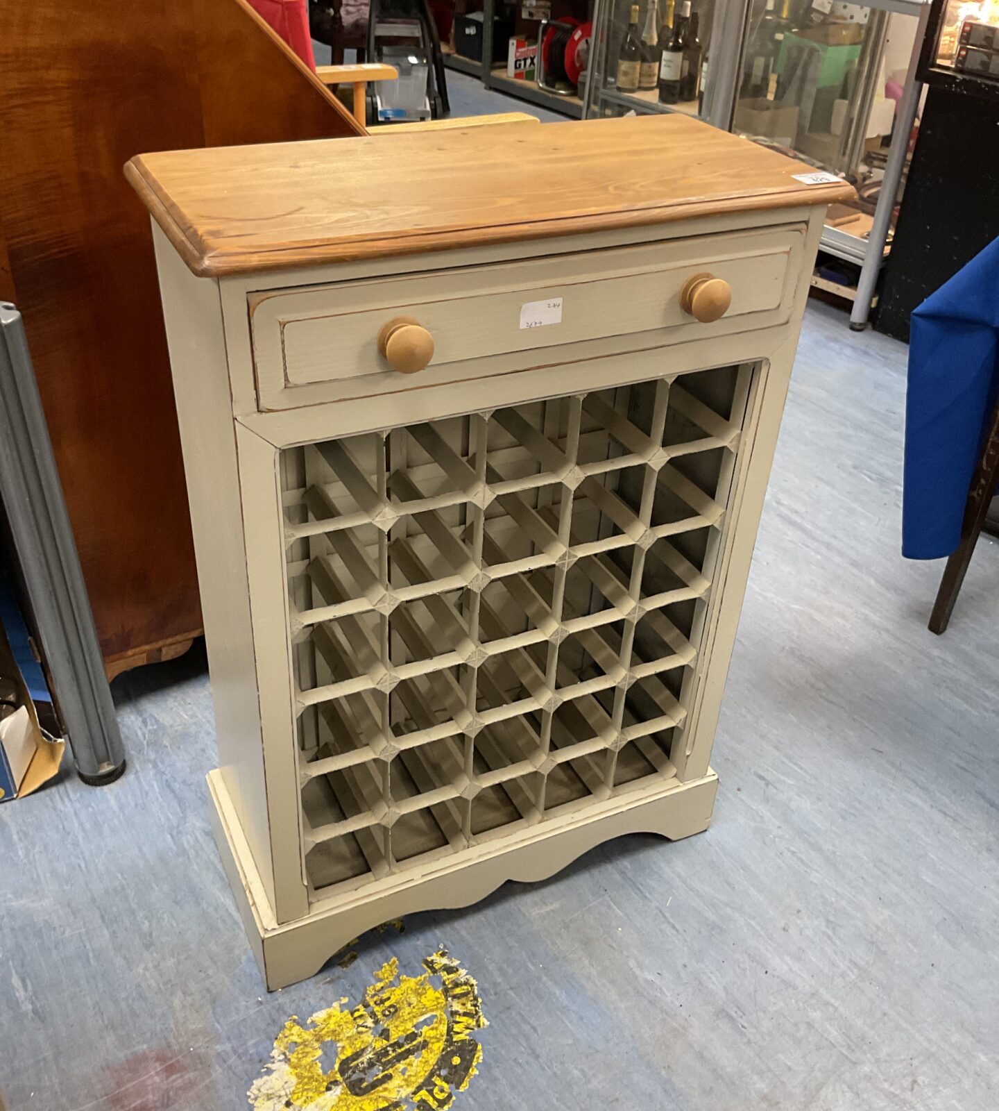 Chunky pine shabby shic wine rack