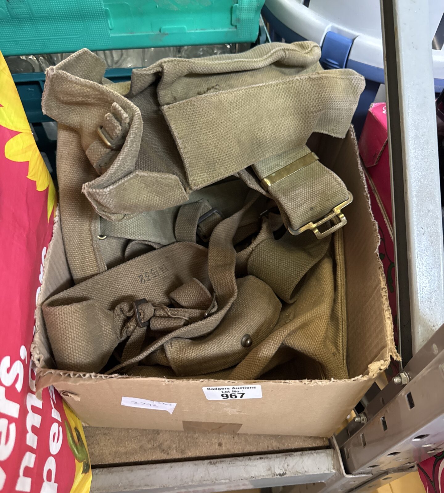 Selection of vintage military webbing & pouches