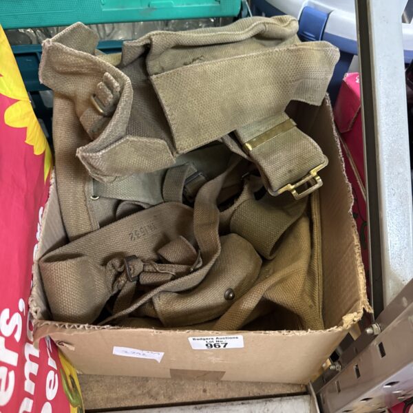 Selection of vintage military webbing & pouches