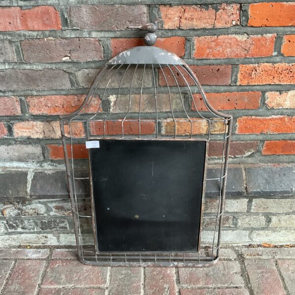 Metal bird cage chalk board