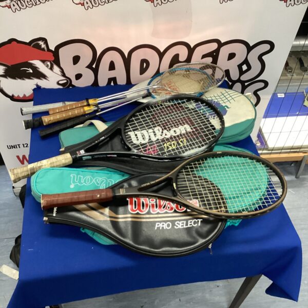 Selection of Tennis and Badminton Rackets
