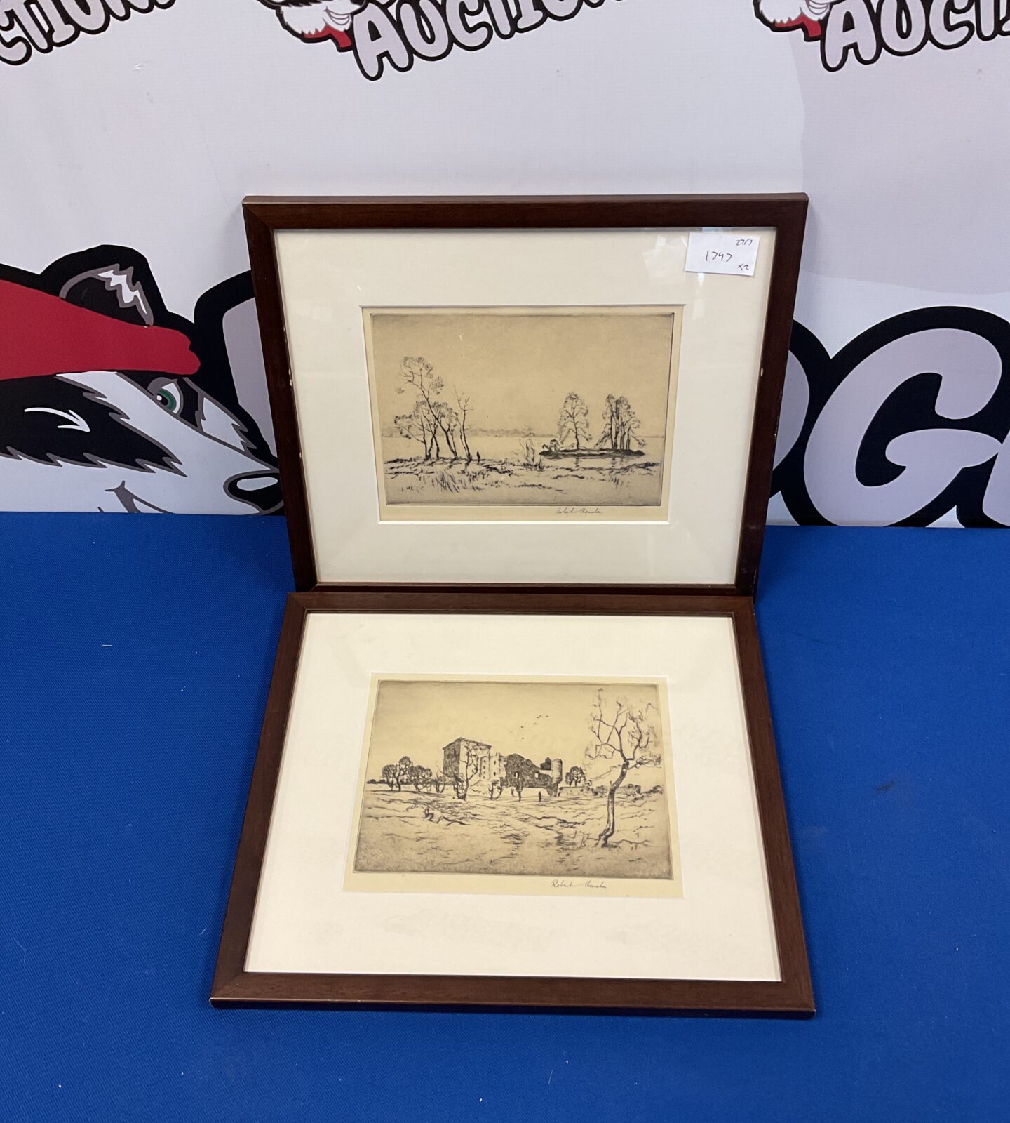 Pair of robert houston signed landscape woodblock prints